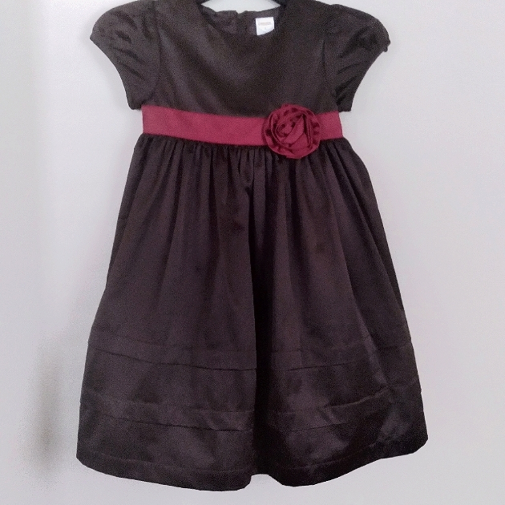 Gymboree Formal Flowergirl Party Dress Chocolate Brown with Flower Accent Size 6